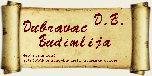 Dubravac Budimlija vizit kartica